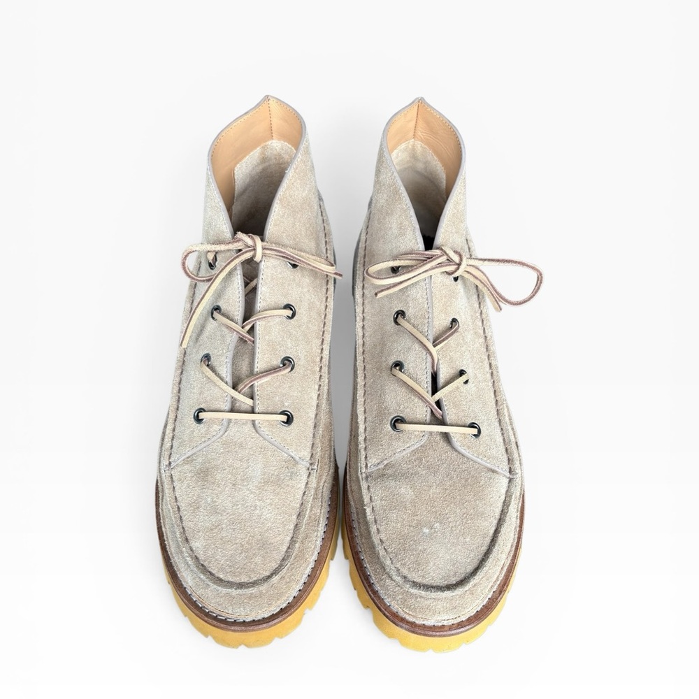 Rare “Extra Light” |Tan Suede Boot |Golden Yellow Lug Soles| Italian EU 45 |